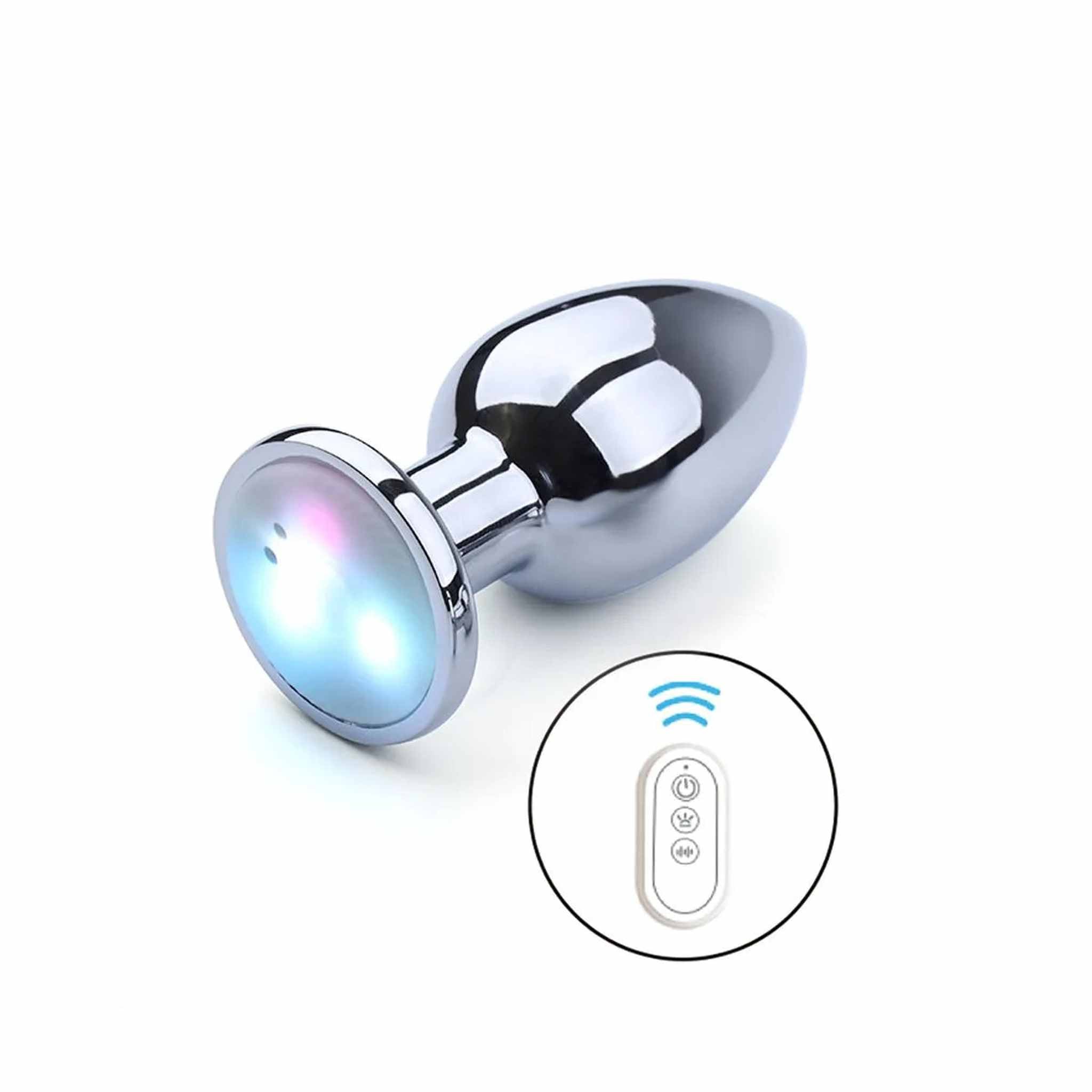 Plug Anale in Alluminio Con Luce LED Controllato da APP o Telecomando Wireless