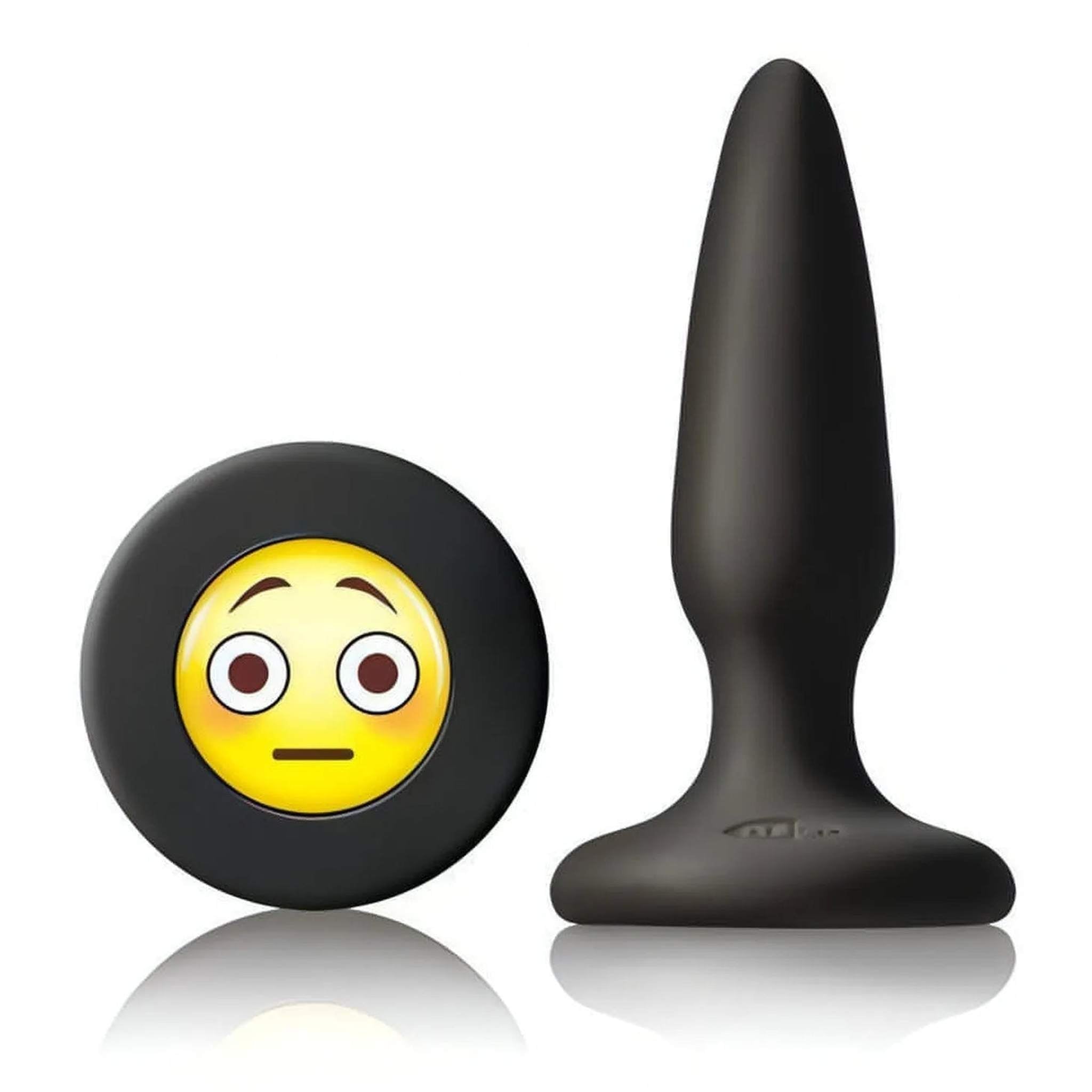 Plug anale con Emojy ″OMG″ - Nero, piccolo