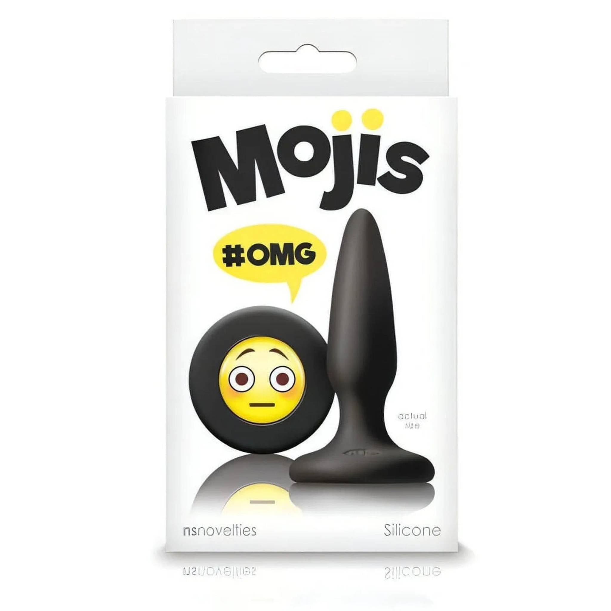 Plug anale con Emojy ″OMG″ - Nero, piccolo