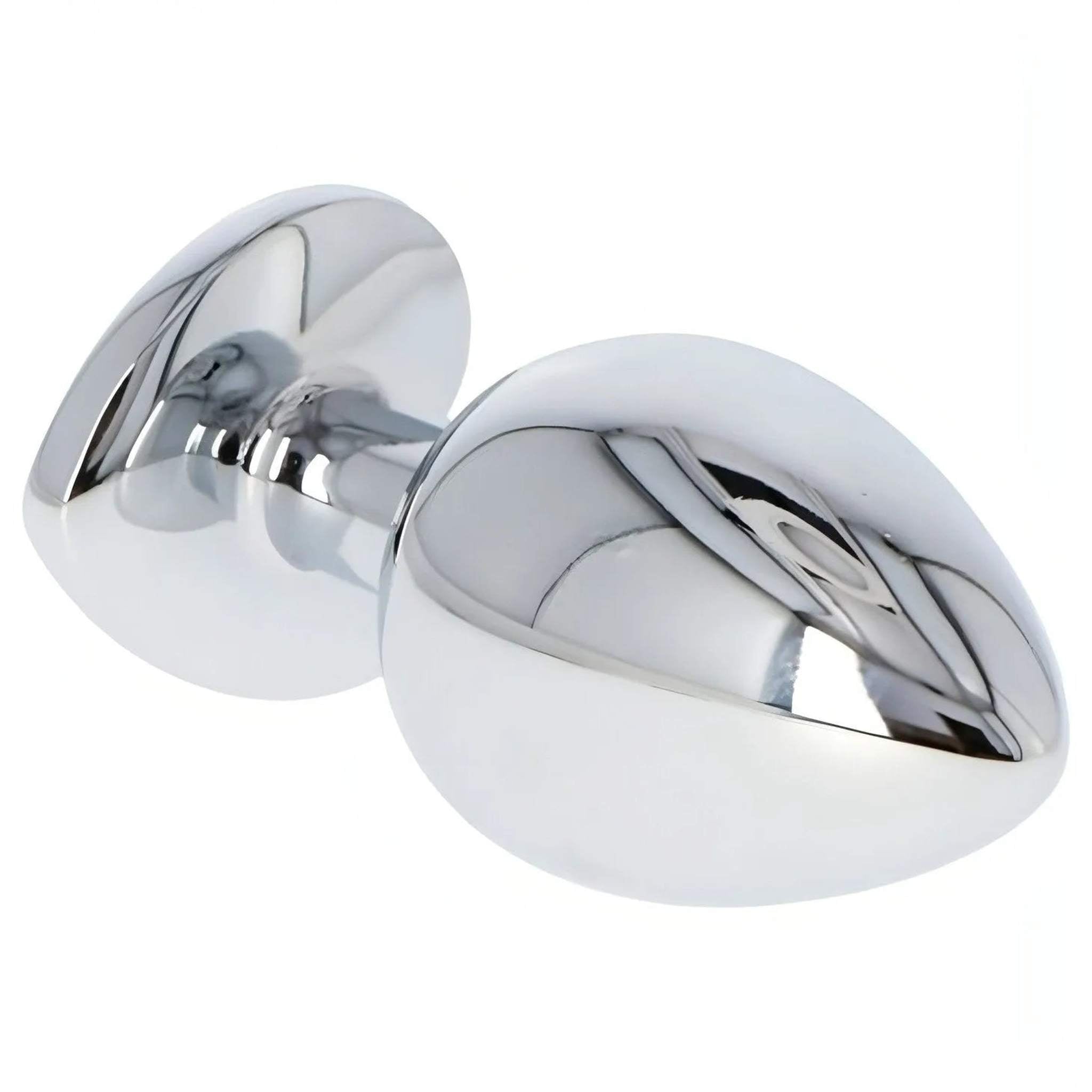 Plug anale in metallo con swarovsky a forma di cuore - Rosa, Extra Large