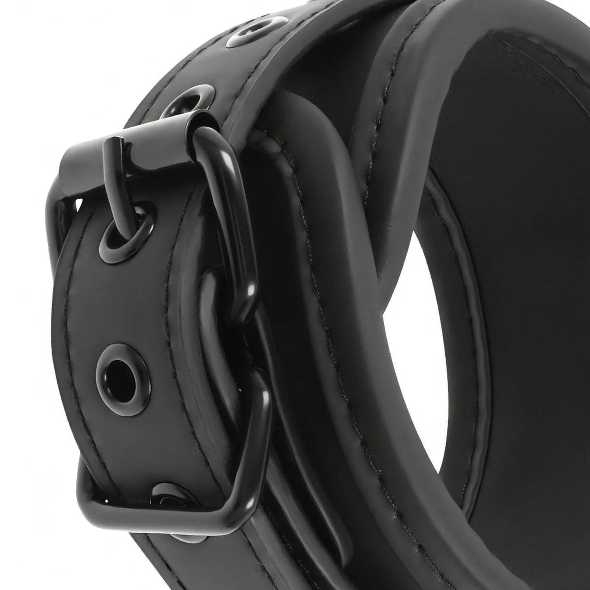 Polsiere con doppia imbottitura con catena in metallo nero - Realizzate in pelle vegana