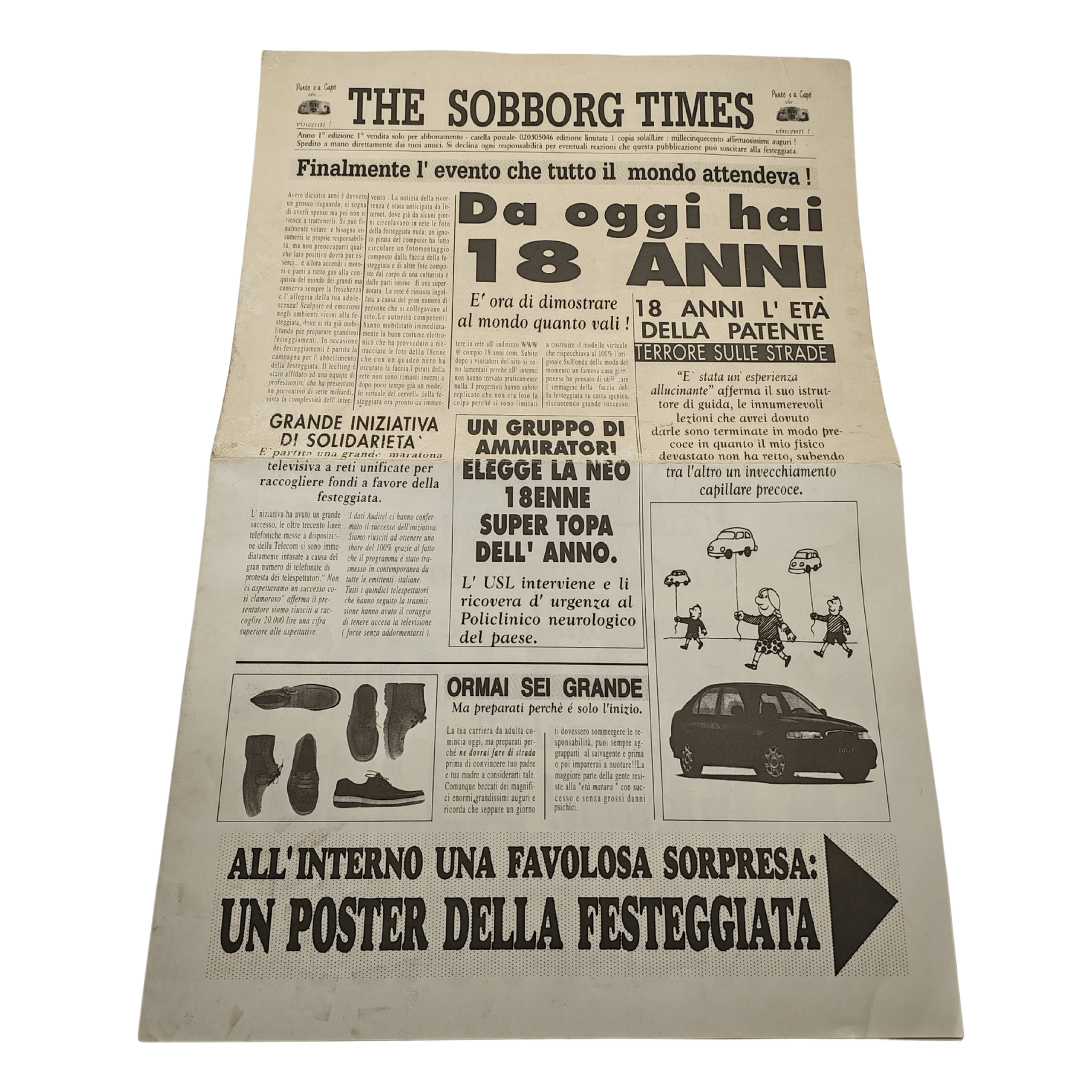 Quotidiano divertente Da Oggi Hai 18 Anni