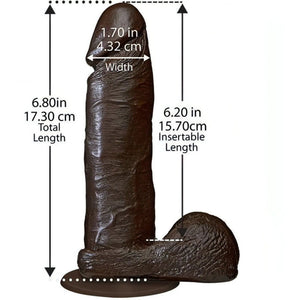 Realistic Cock 6″ Black - Vac-U-Lock