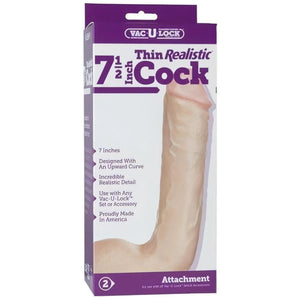 Realistic Cock 7.5″ White - Vac-U-Lock