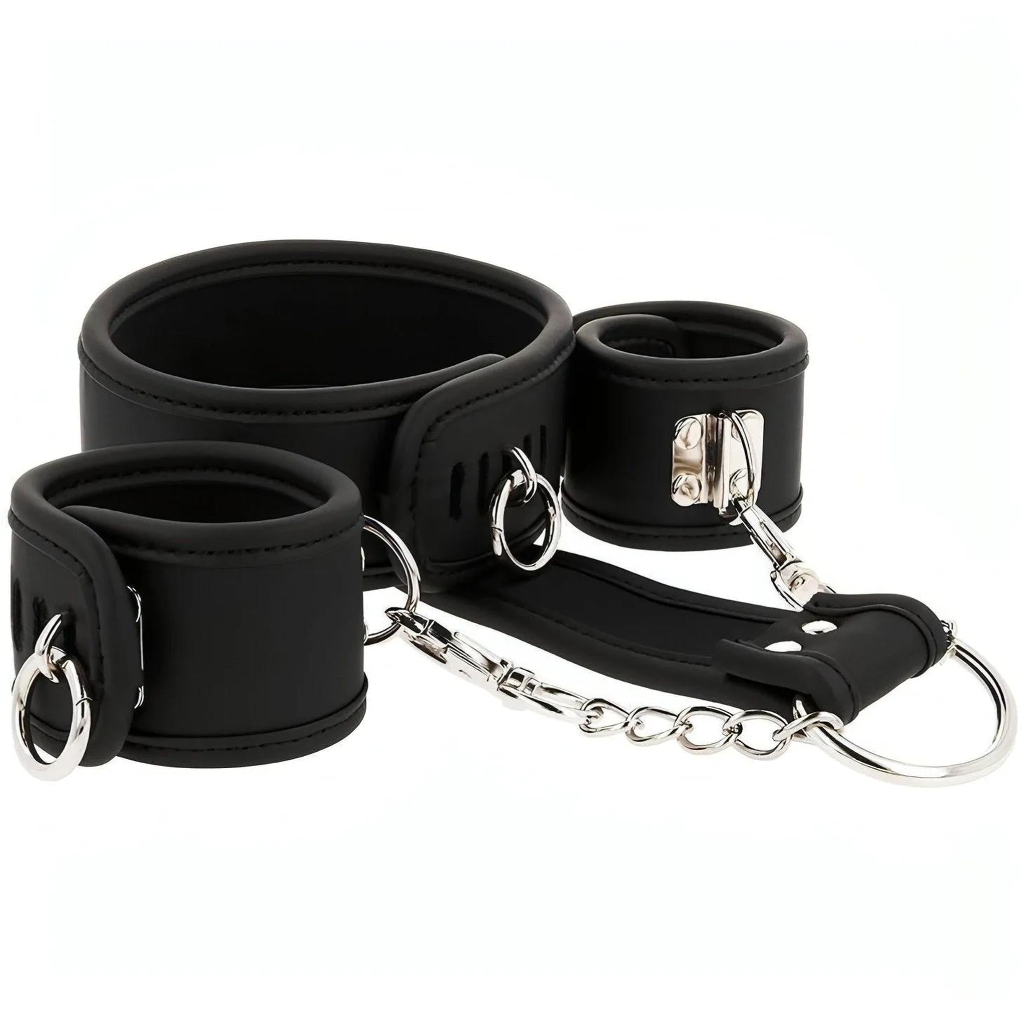 Set Costrittivo ″Collo legato ai polsi″ - Realizzato in pelle vegana