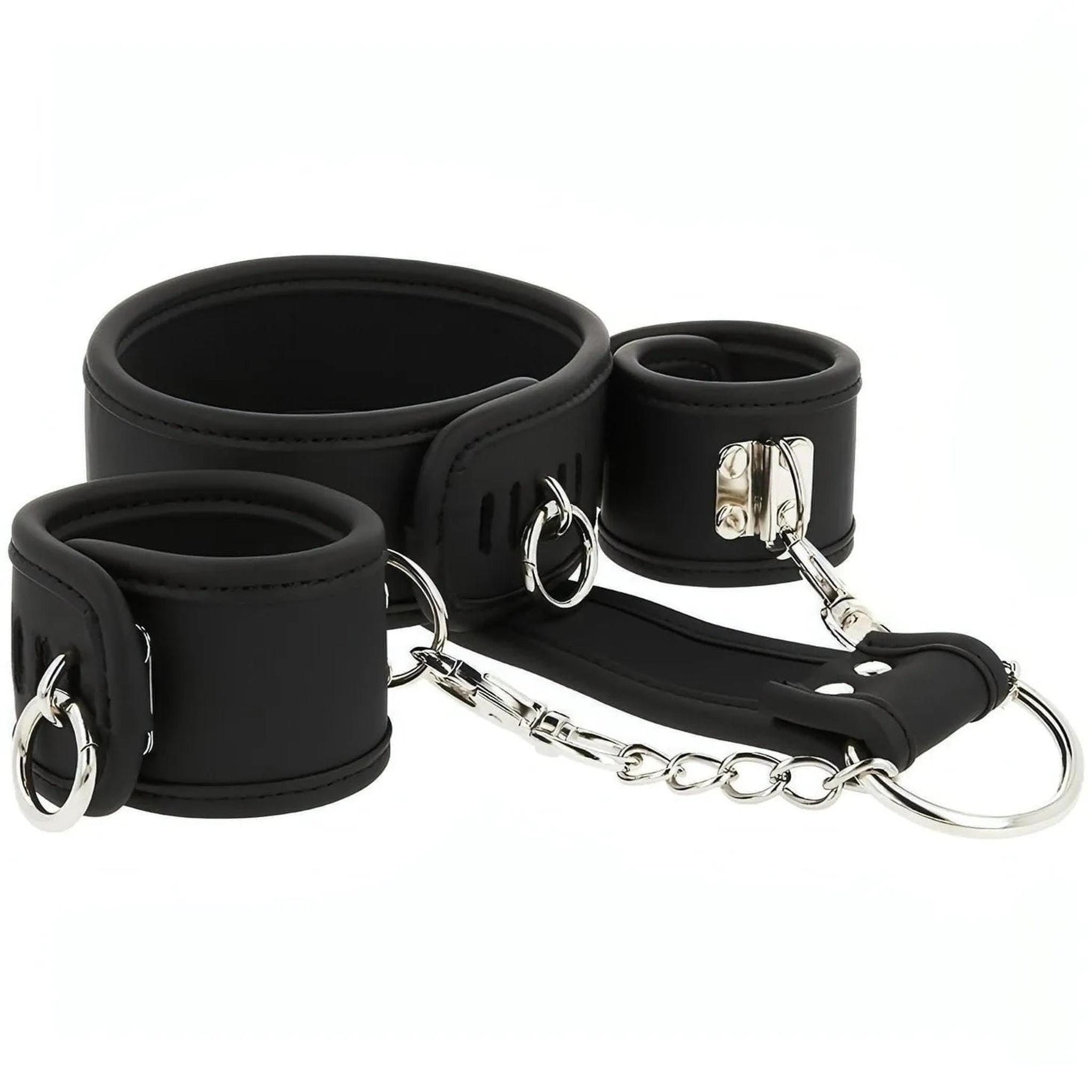 Set Costrittivo ″Collo legato ai polsi″ - Realizzato in pelle vegana
