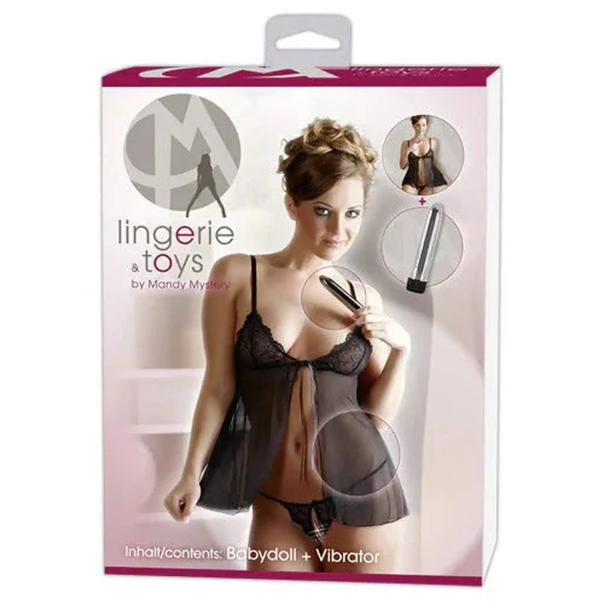 Set Lingerie + Toy: Babydoll, Perizoma e Vibratore Classico Multispeed