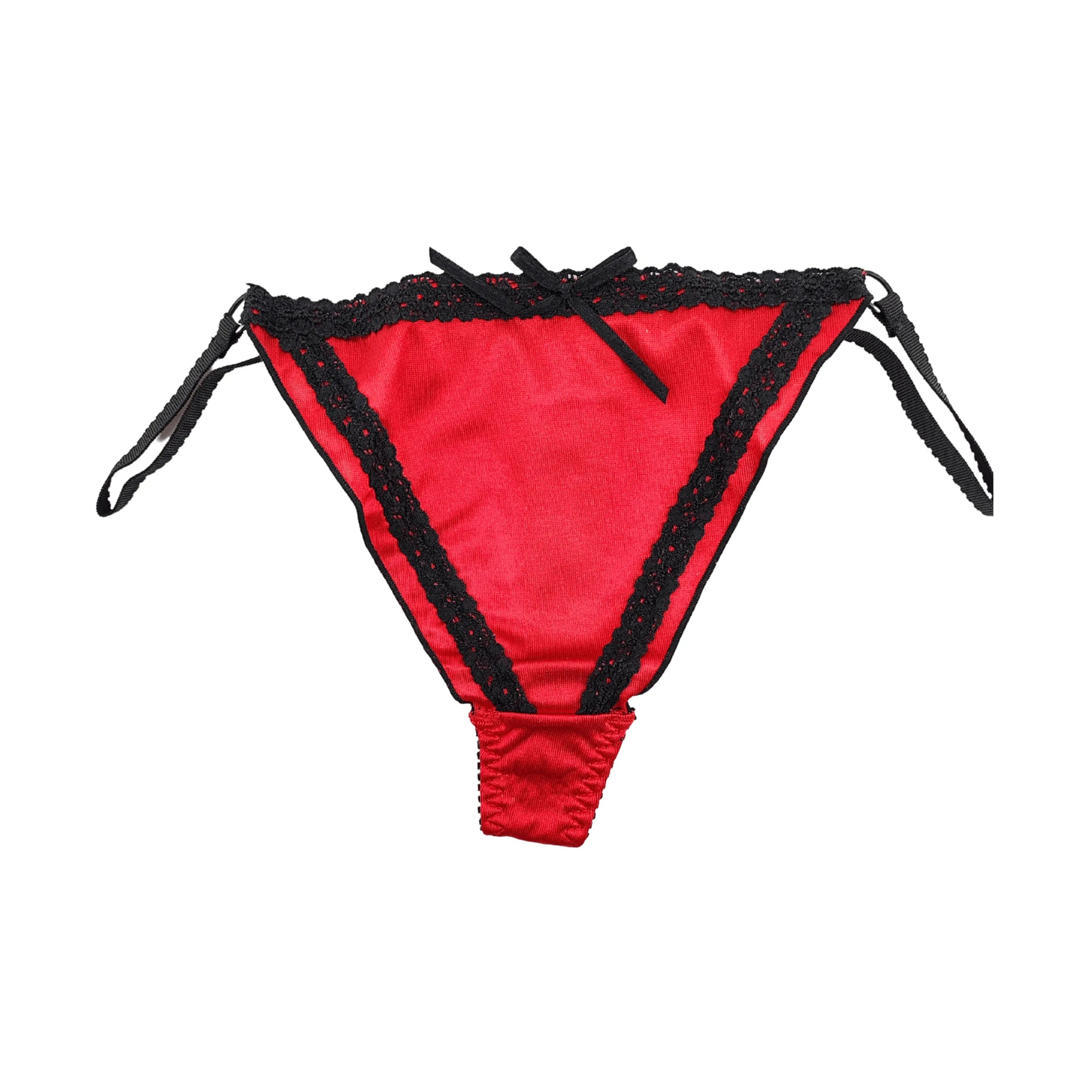 Set Perizoma e Giarrettiera In Raso