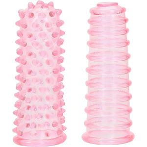 Set di 2 guaine per dito con rilievi stimolanti