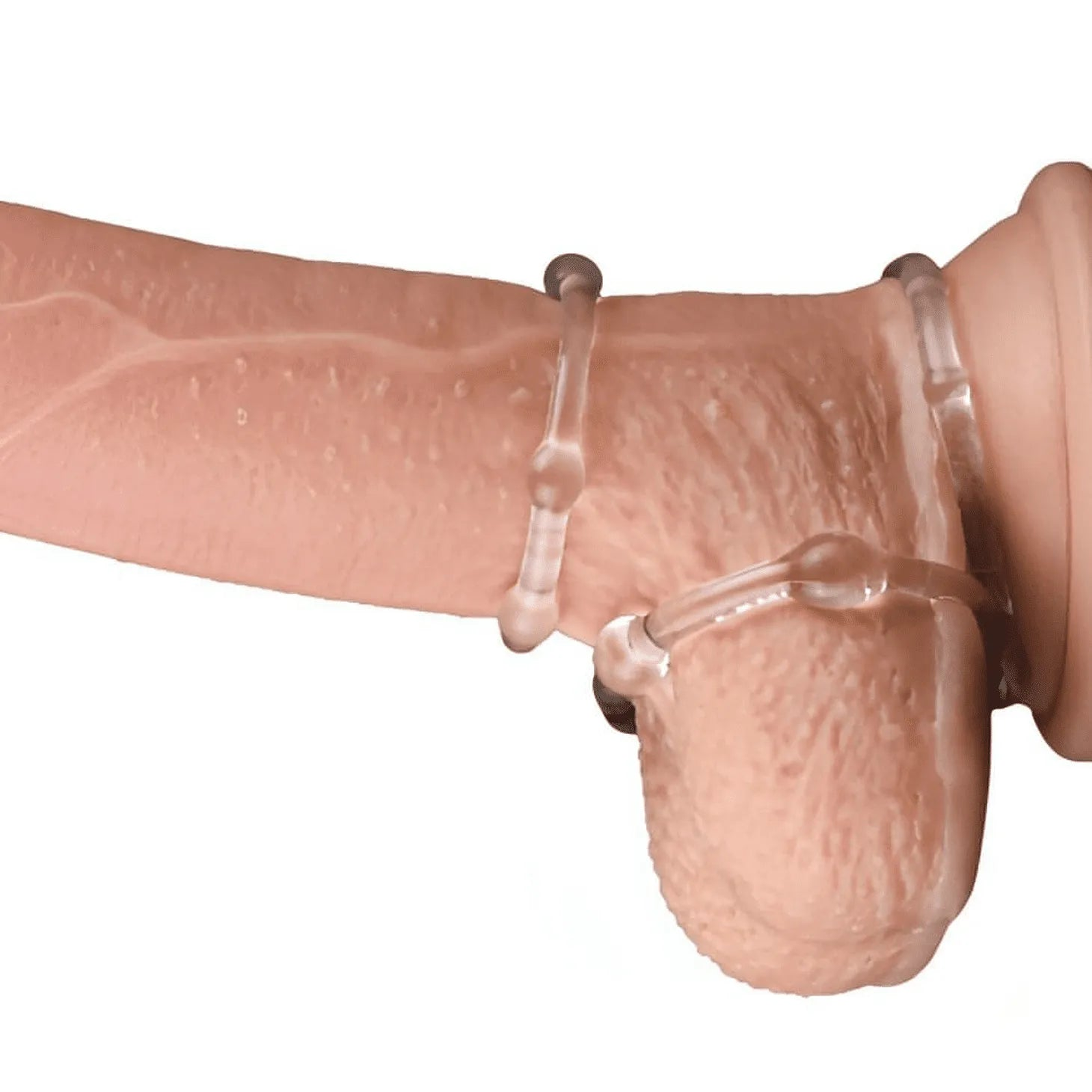 Set di 3 anelli beaded - Trasparente