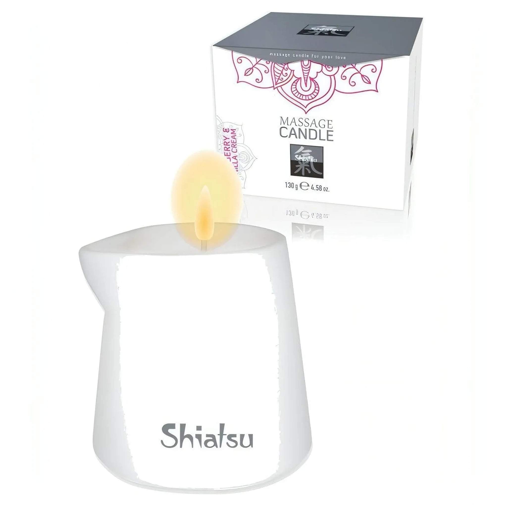 Shiatsu Candela da massaggio profumata aroma Lampone e Vaniglia