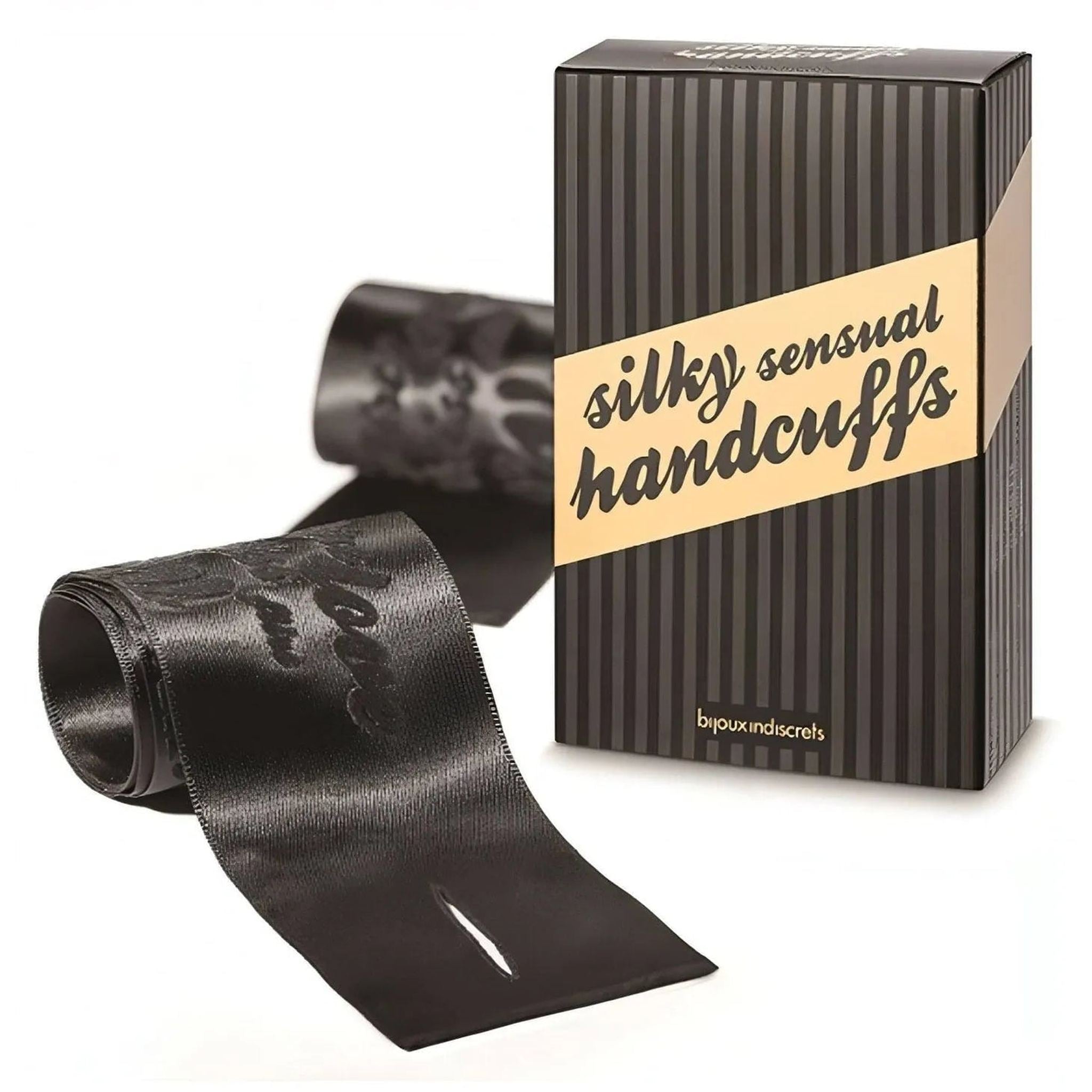 Silky Sensual Handucffs - Benda a fascia per occhi o Manette setate - Nero