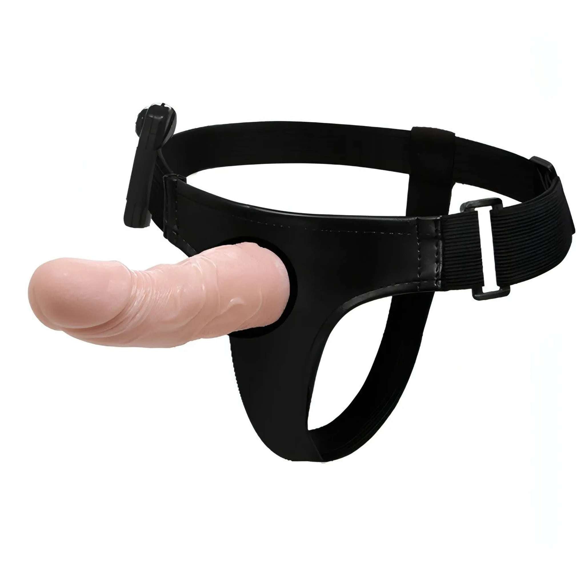 Strap-On Hollow con Vibrazione - Rosa Carne