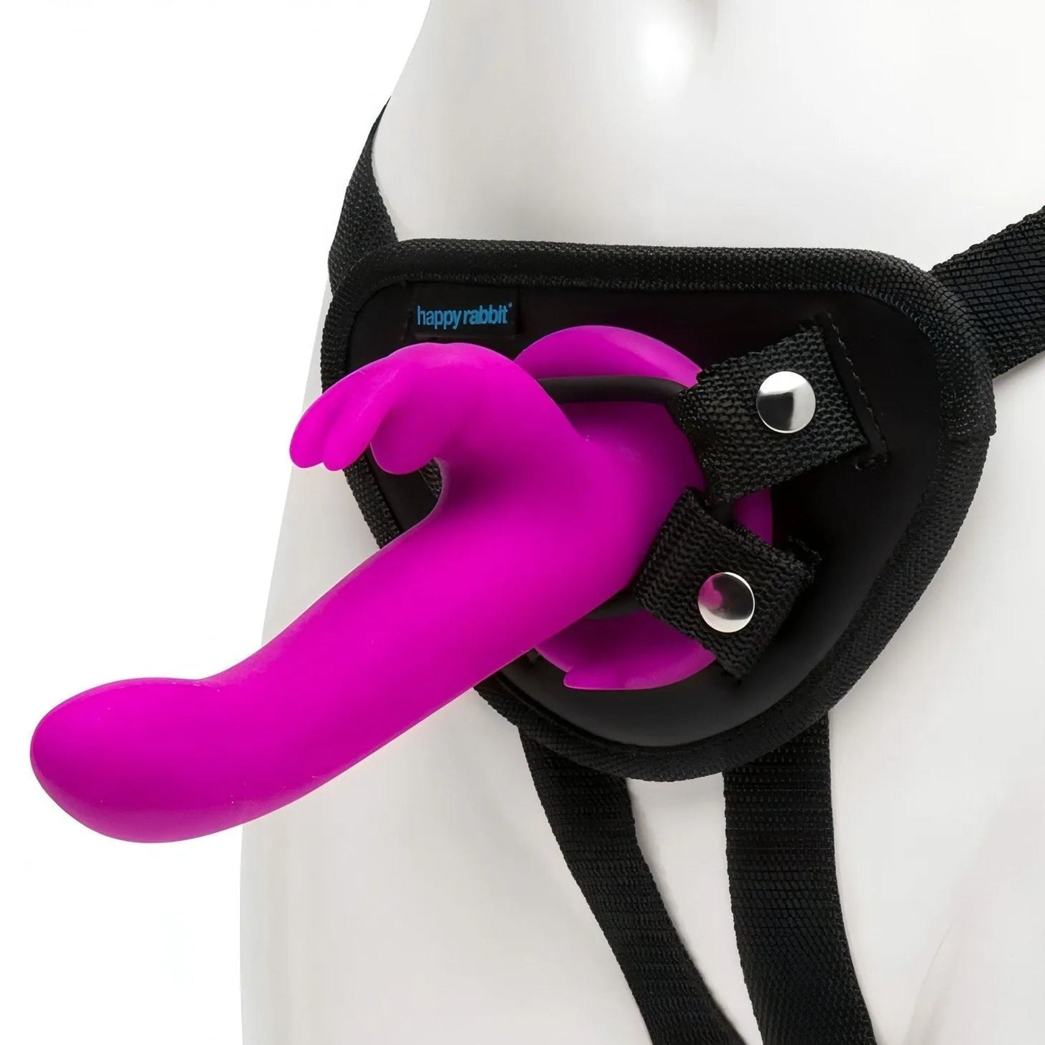 Strap-On Rabbit Vibrante con 15 Diverse Modalità Di Vibrazione - Silicone Medicale, Ricaricabile