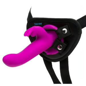 Strap-On Rabbit Vibrante con 15 Diverse Modalità Di Vibrazione - Silicone Medicale, Ricaricabile