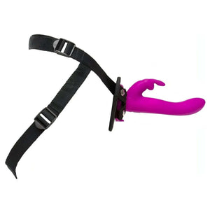 Strap-On Rabbit Vibrante con 15 Diverse Modalità Di Vibrazione - Silicone Medicale, Ricaricabile