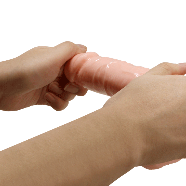 Strap-On realistico in TPR morbido con cintura in cuoio resistente - 17.5 cm Ø 4.3, Rosa Carne