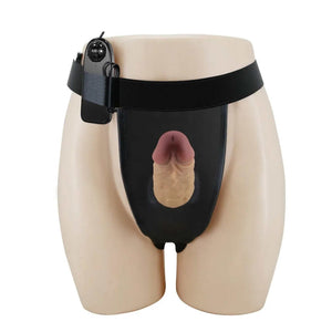 Strapon Hollow Super Realistico 17.5 cm x Ø 4.8 cm con Vibrazione Multispeed