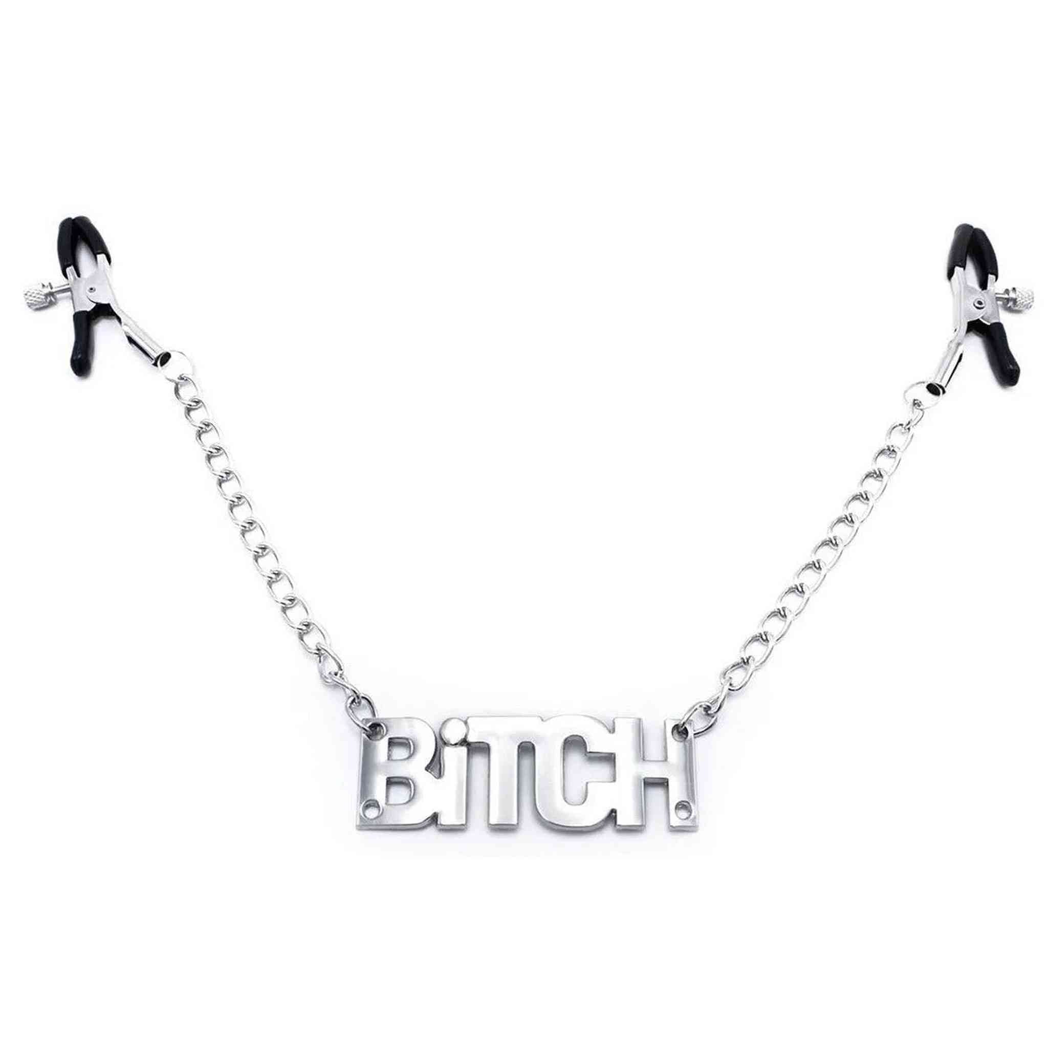 Stringicapezzoli Con Catena e Ciondolo "Bitch"