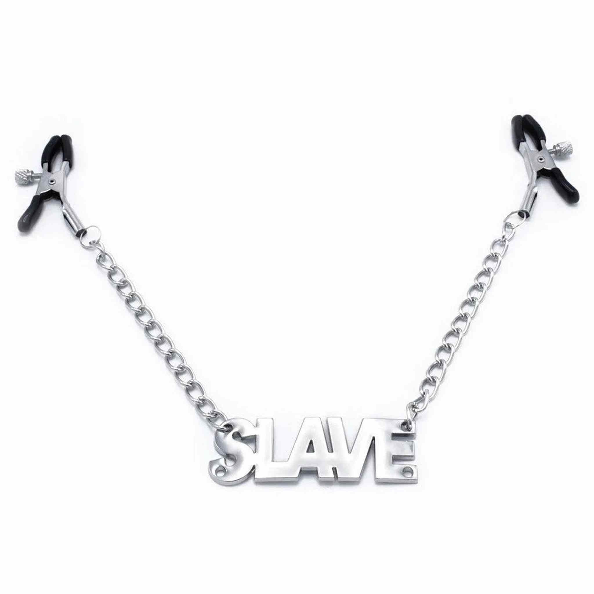 Stringicapezzoli Con Catena e Ciondolo "Slave"