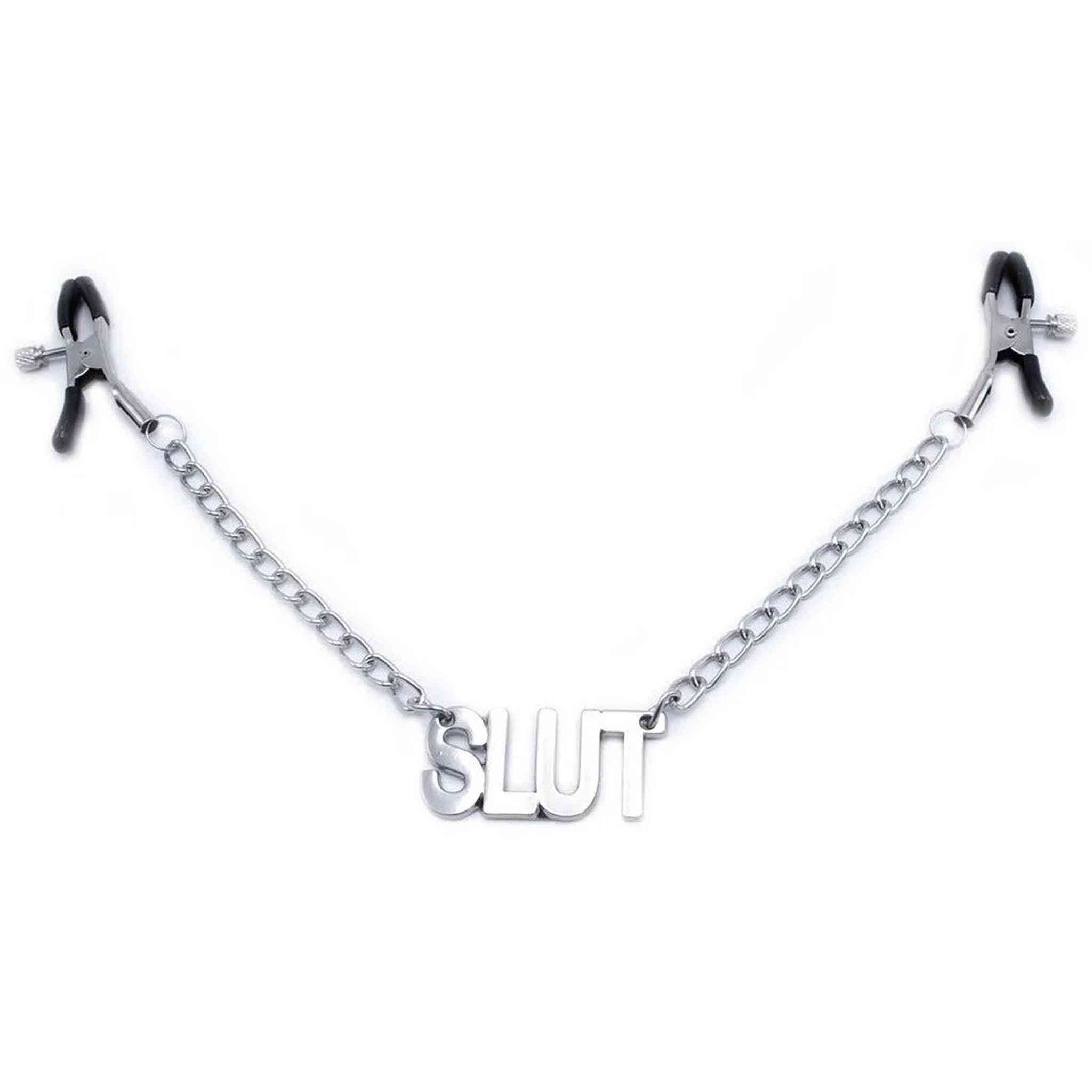 Stringicapezzoli Con Catena e Ciondolo "Slut"