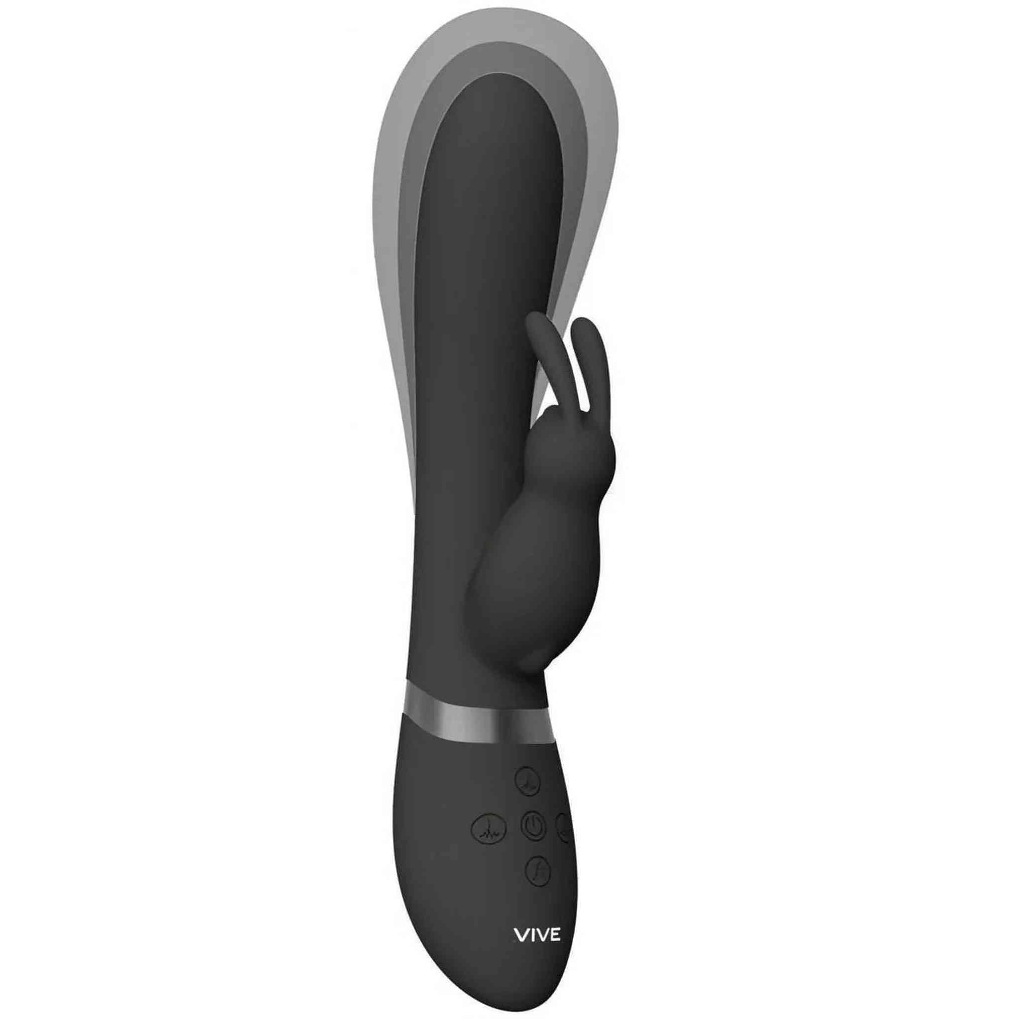 Taka Vibratore Rabbit con 3 motori e funzione di ingrossamento - Nero