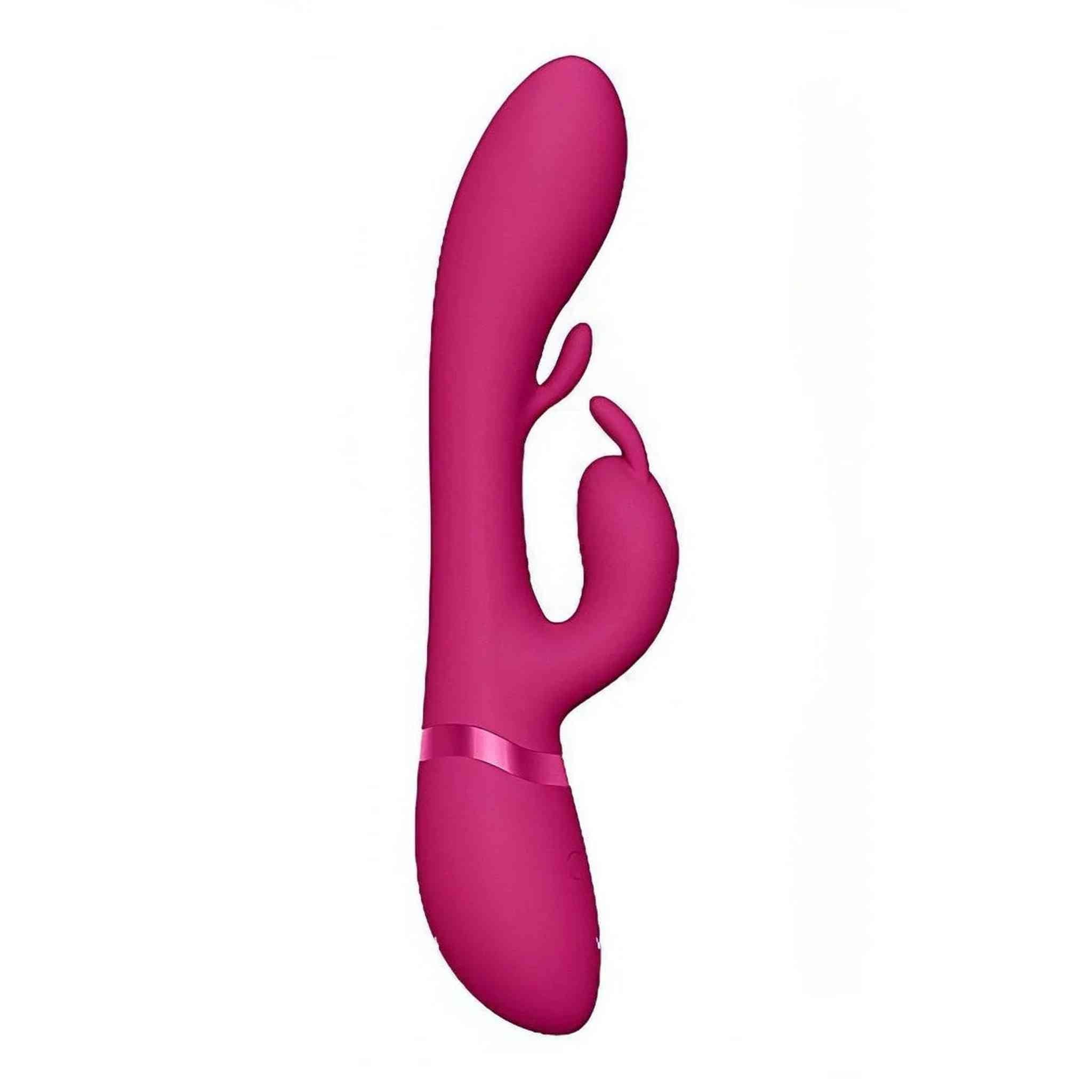 Tama Vibratore Rabbit con 3 motori per stimolazione del punto-G con una particolare lingua ondeggiante - Fucsia