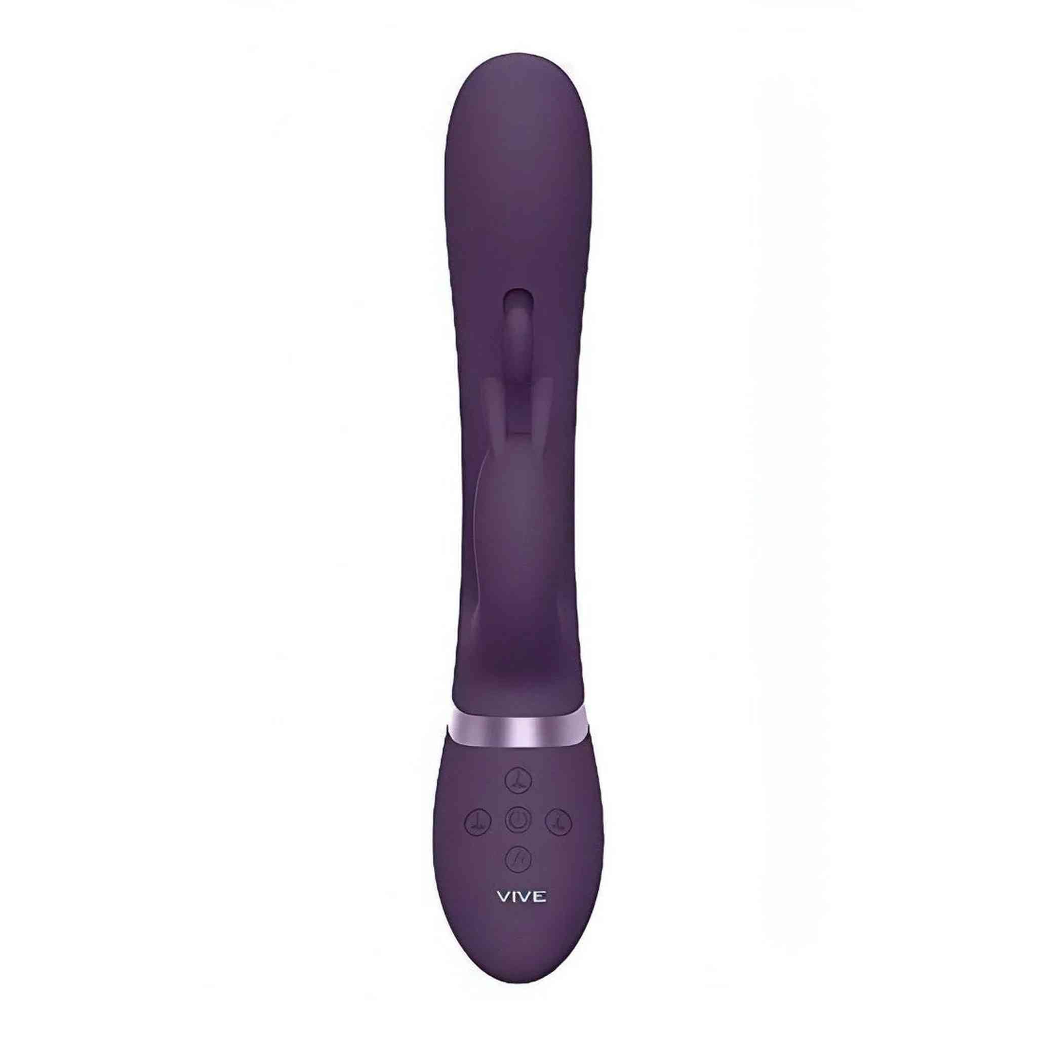 Tama Vibratore Rabbit con 3 motori per stimolazione del punto-G con una particolare lingua ondeggiante - Prugna