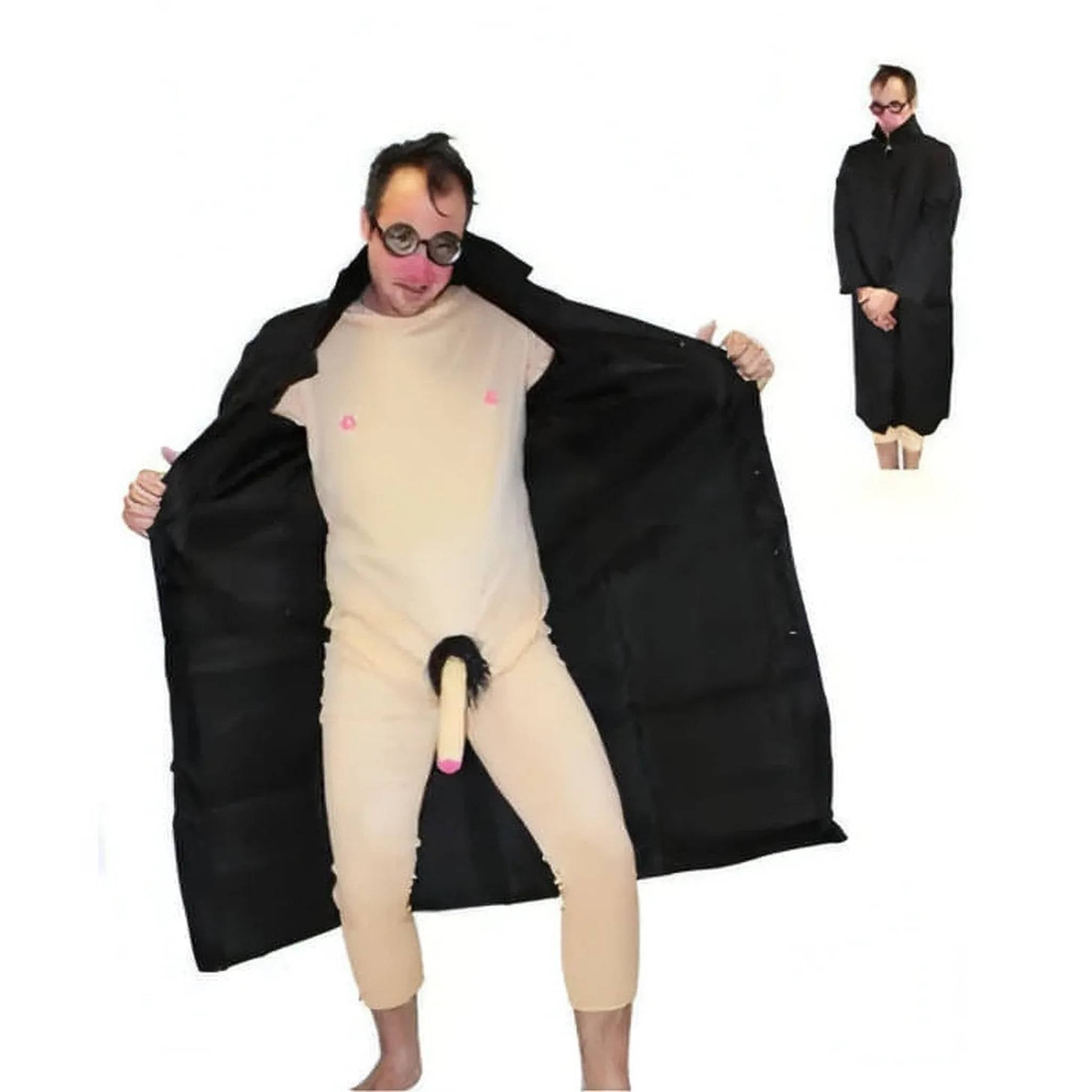 Travestimento scherzoso Uomo Nudo Con Pene Peloso e Mantello