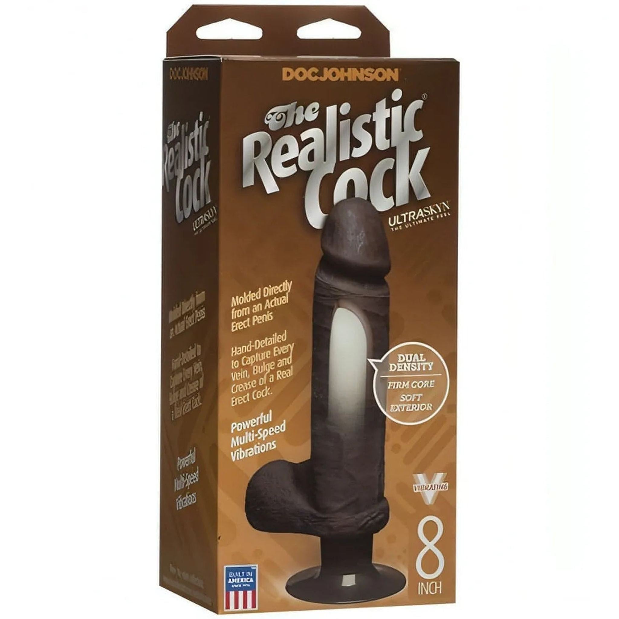 UR3 The Vibro Realistic Cock 8″ - Black