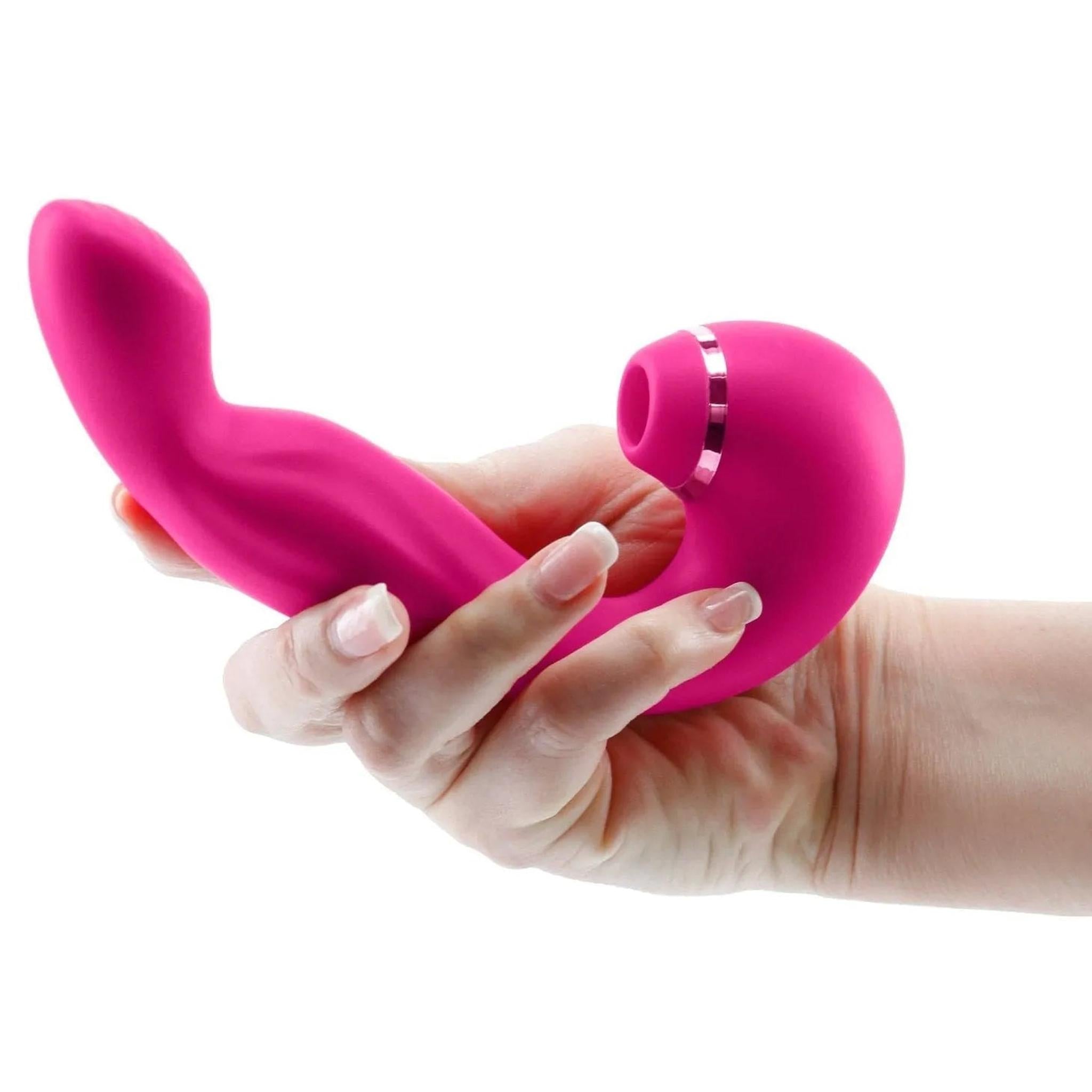 Vibratore Multifunzione Vibra e Succhia - Rosa