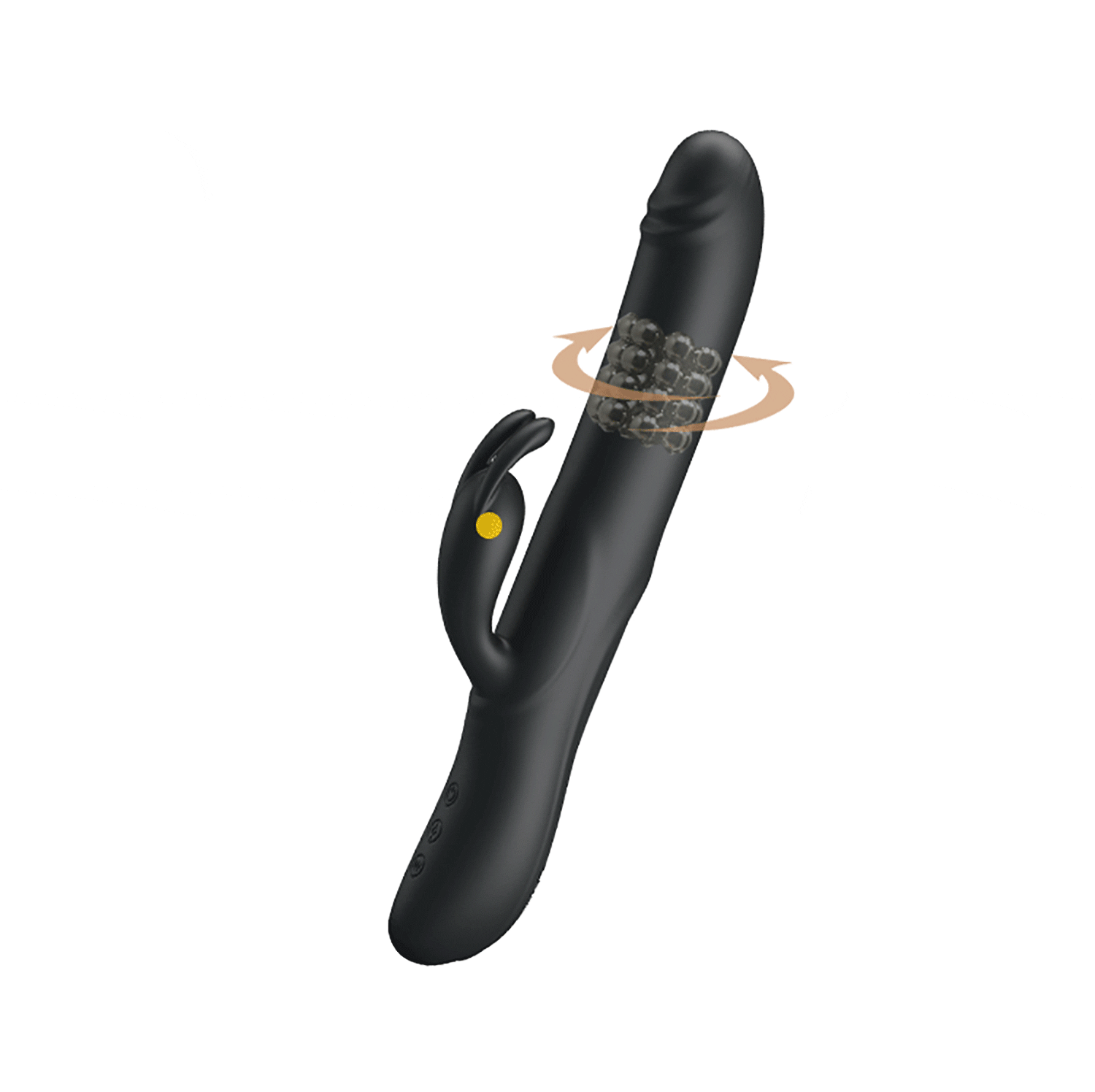 Vibratore Rabbit rotante e vibrante - Silicone, Nero