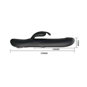 Vibratore Rabbit rotante e vibrante - Silicone, Nero