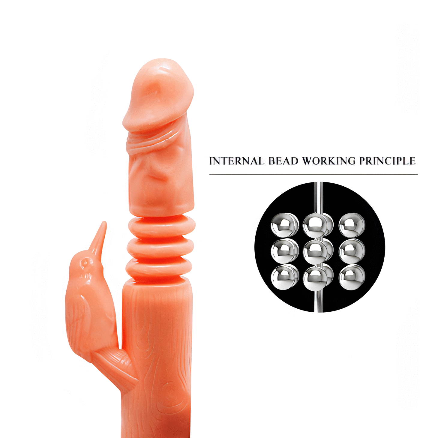 Vibratore Rabbit con Rotazione e UP & Down - Rosa Carne