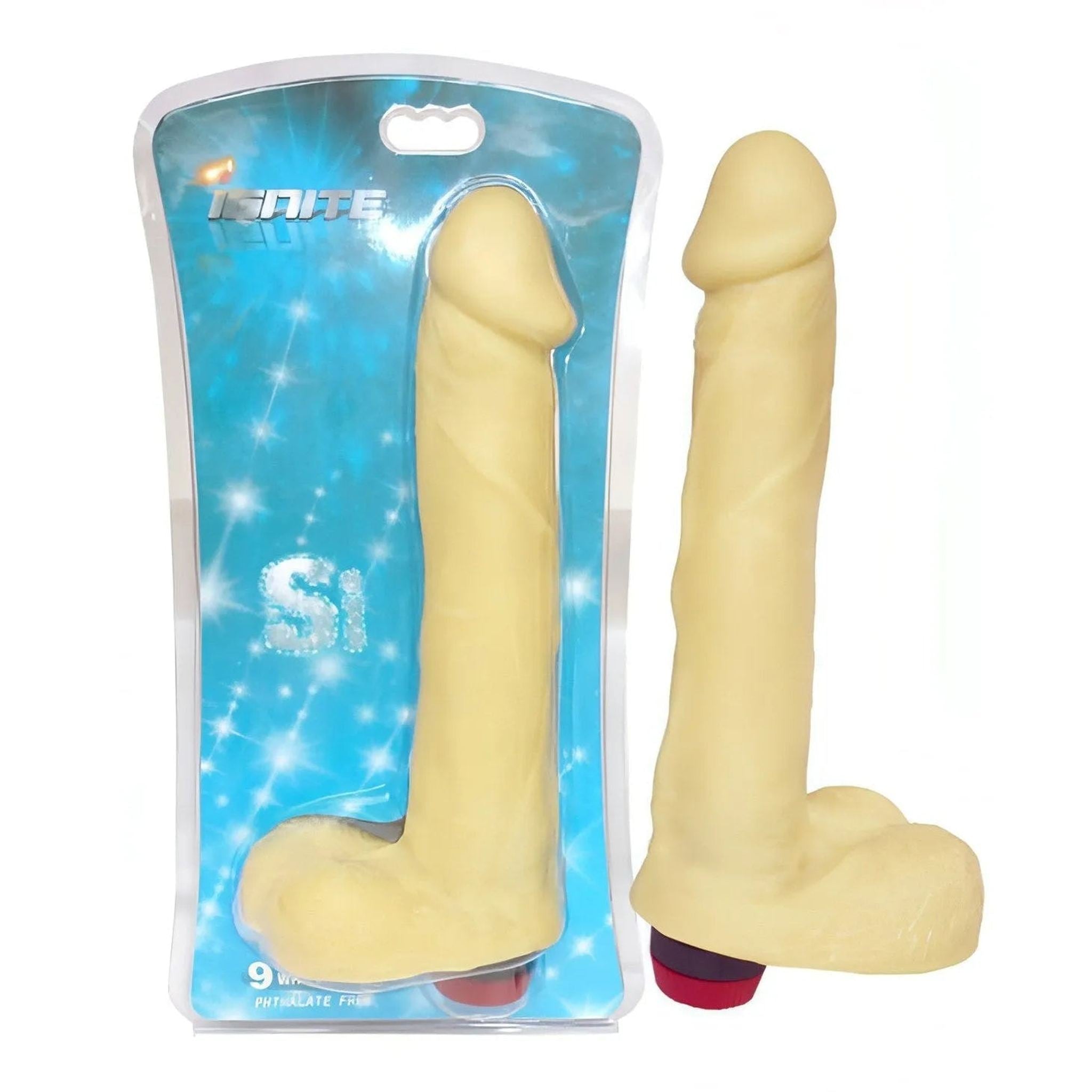 Vibratore Realistico Con Testicoli 23 Cm Ø 4.5 Cm - Multispeed, Rosa Carne