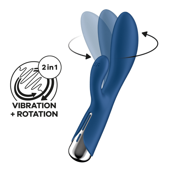 Satisfyer Spinning Rabbit 1 blu: vibratore rabbit rotante