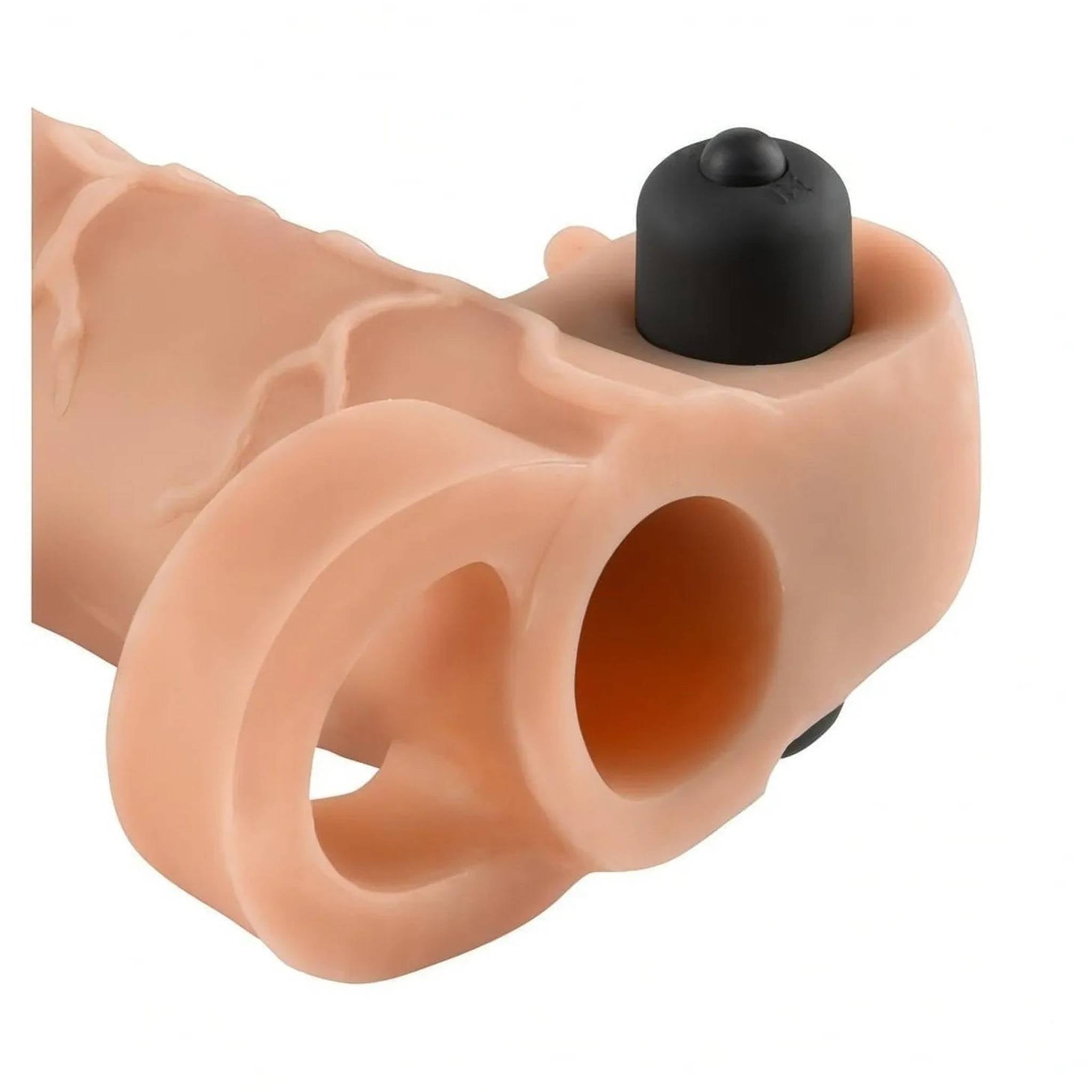 1" Fantasy X-Tensions Guaina Fallica Vibrante con stimolatore clitorideo