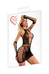 Abito in rete con strass Rougir de Désir: mini vestito e mitene, foto 3