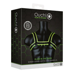 Chest Bulldog Harness  - GitD - Neon Green/Black - L/XL