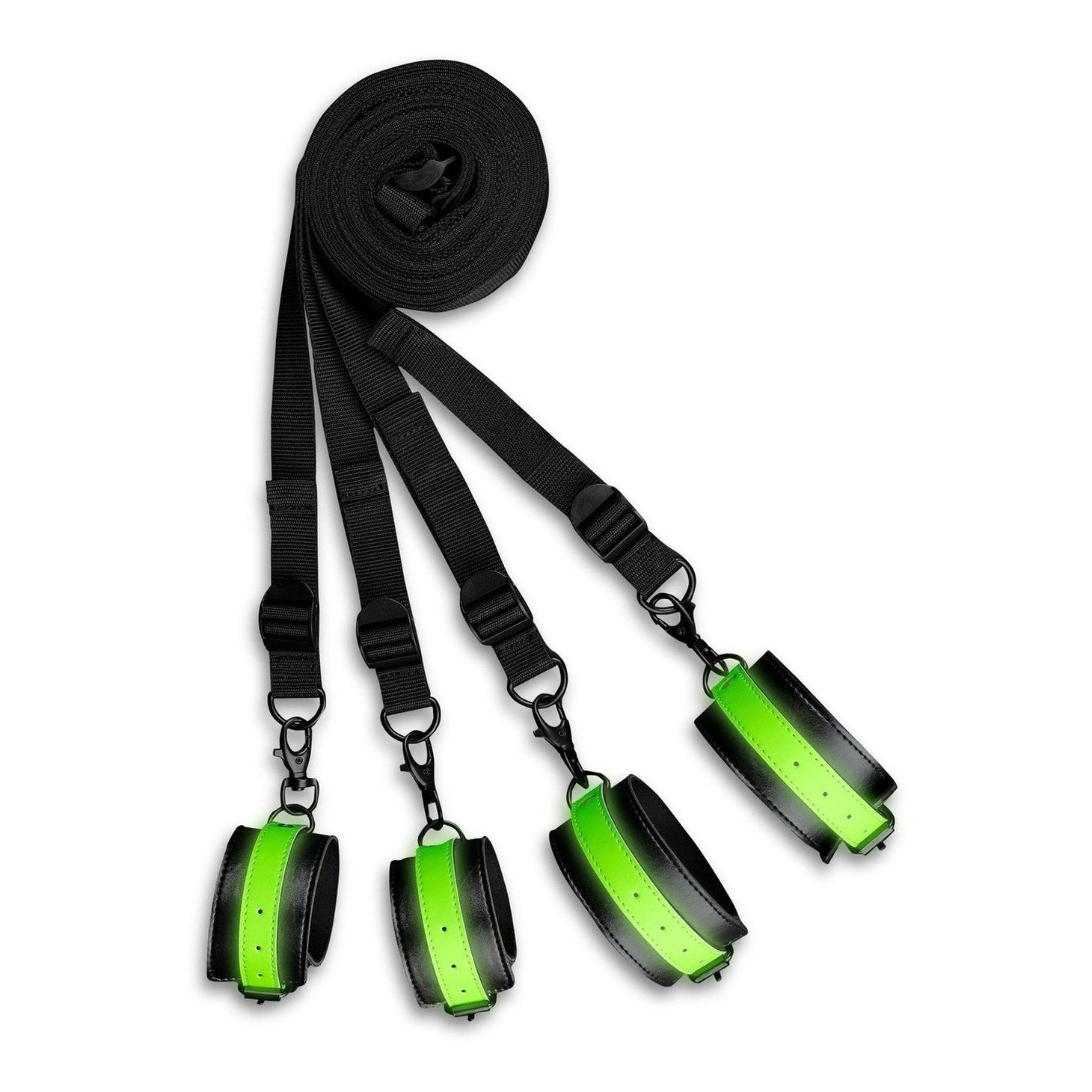 Bed Bindings Restraint Kit - GitD - Neon Green/Black