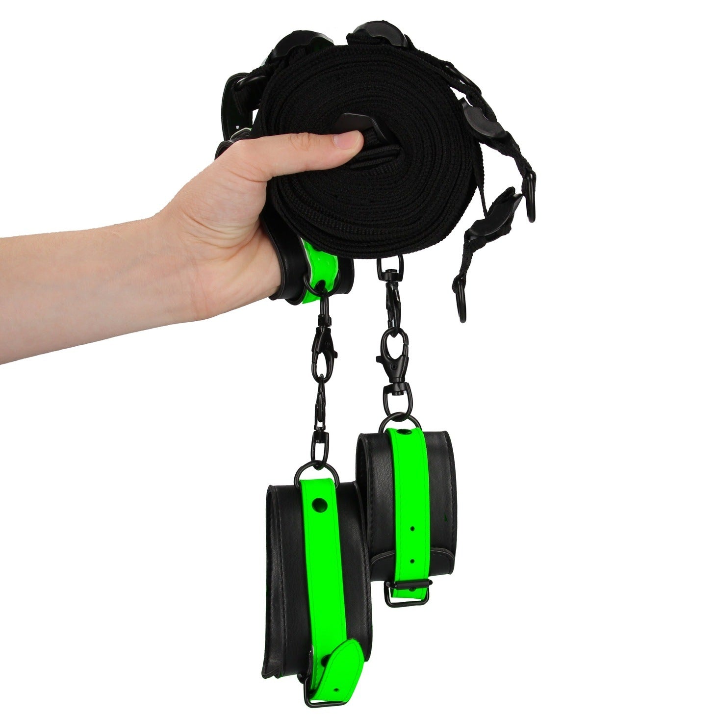 Bed Bindings Restraint Kit - GitD - Neon Green/Black