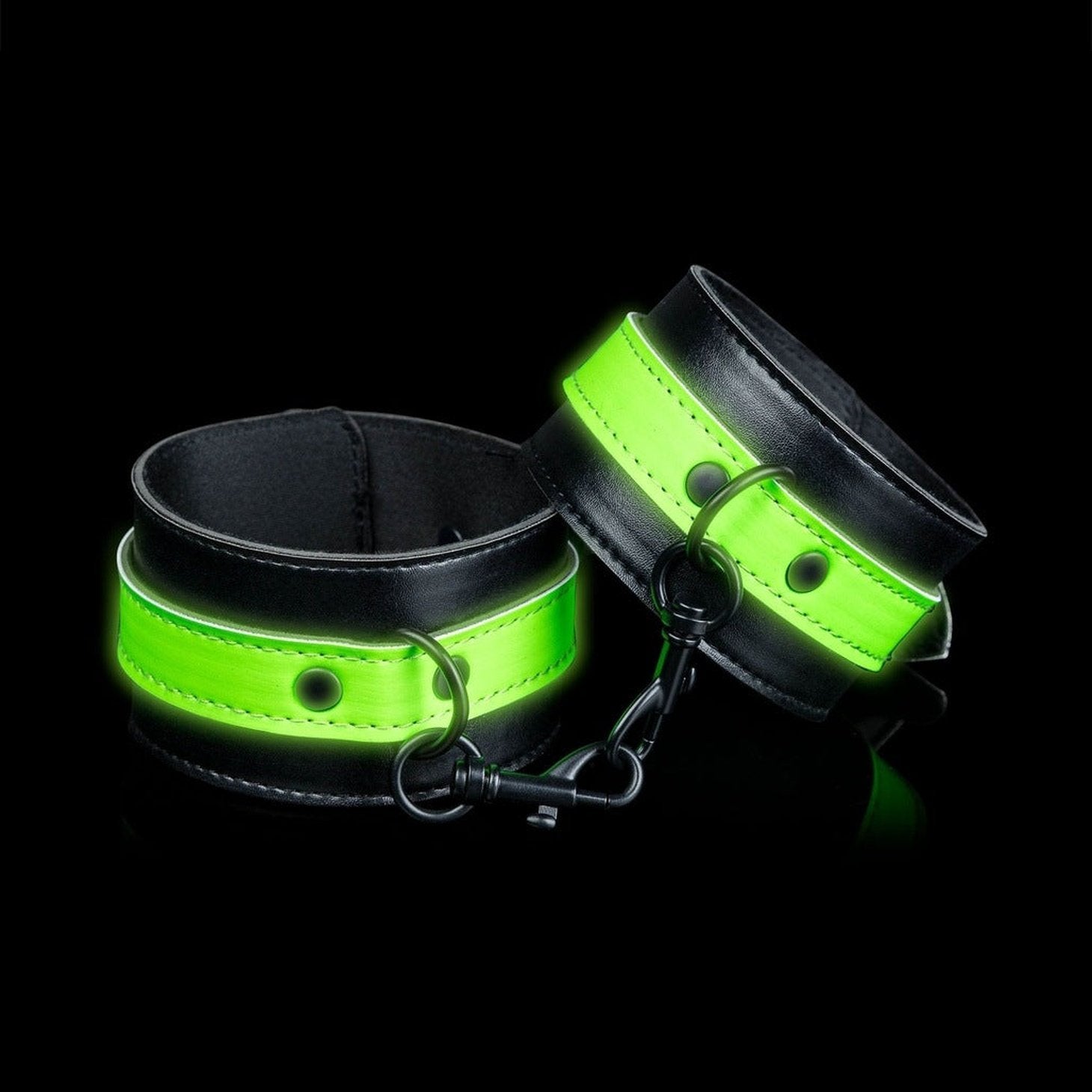 Ankle cuffs - Glow in the Dark - Neon Green/Black