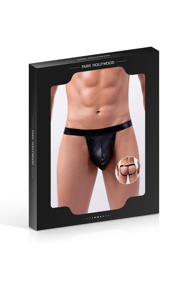 Jockstrap wet look Paris Hollywood: sospensore nero lucido, foto 6