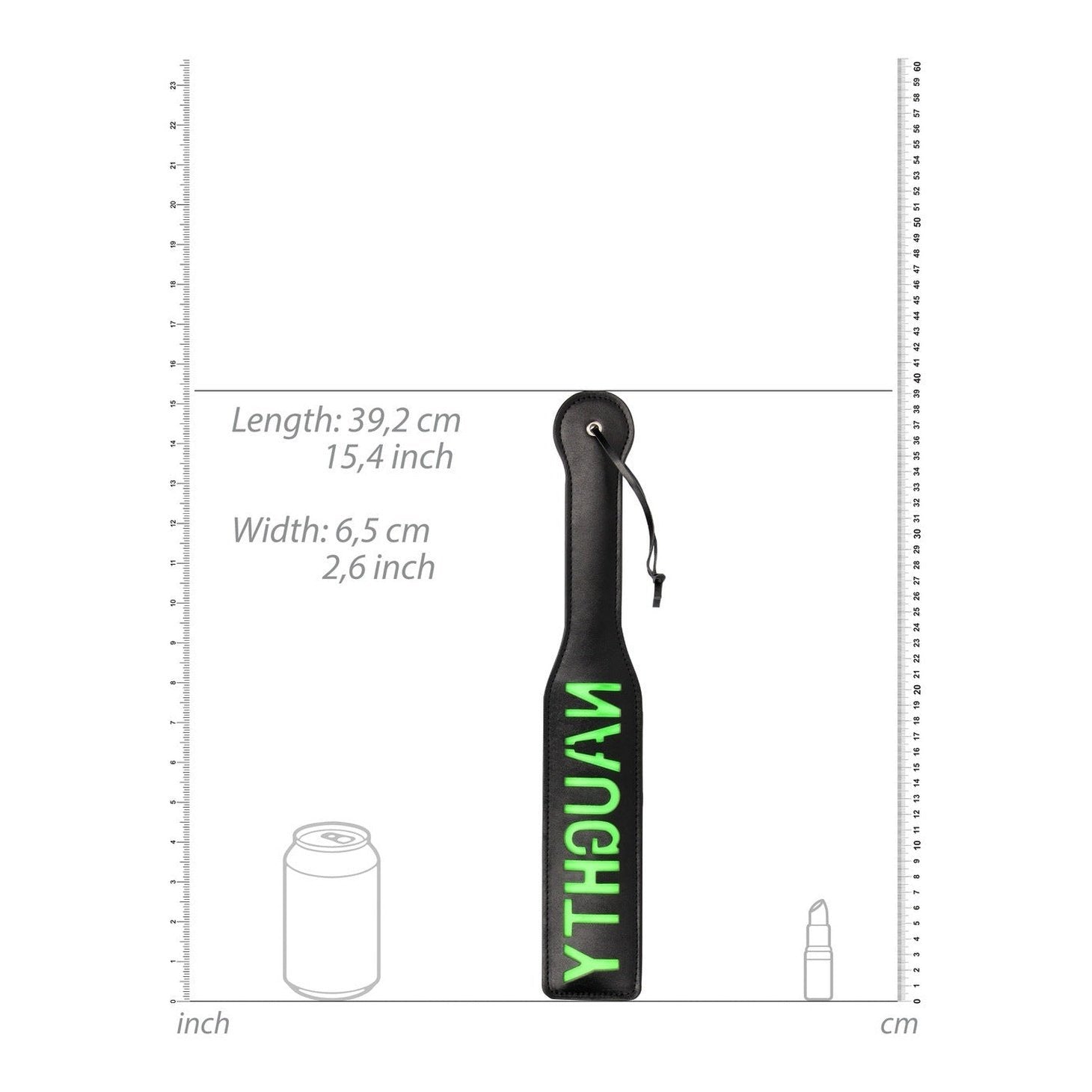 ''Naughty'' Paddle - Glow in the Dark - Black/Neon Green