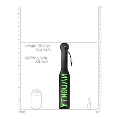 ''Naughty'' Paddle - Glow in the Dark - Black/Neon Green