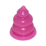 Plug anale rosa intenso FAAK a forma di escremento con tre anelli concentrici lucidi