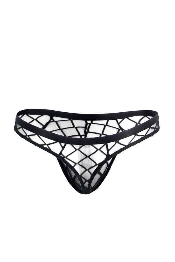 String trasparente Paris Hollywood: rete nera a motivi geometrici, foto 5