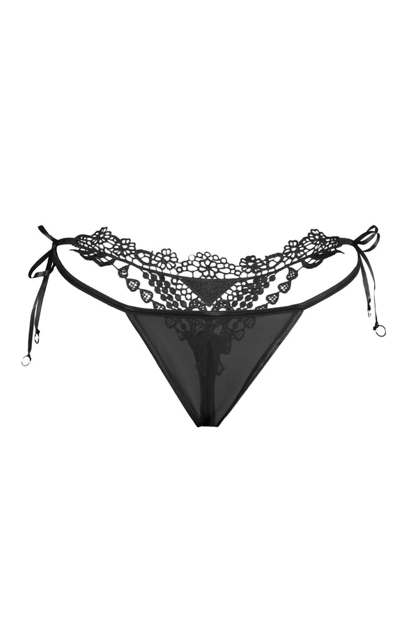 String in guipure Paris Hollywood: pizzo nero con lacci laterali, foto 4