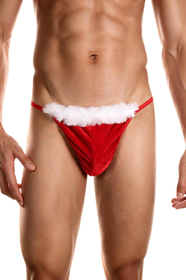 String di Babbo Natale Paris Hollywood: velluto rosso da uomo, foto 2