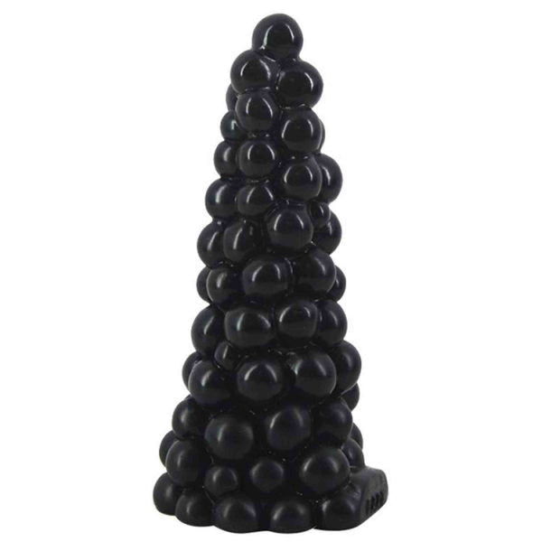 Plug anal nero design a grappolo d'uva con base forata
